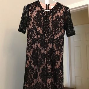 Black and pink lace dress
